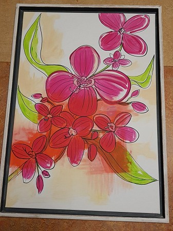 Untitled flowers in pink geschilderd door QUINTAINE MODERN ART