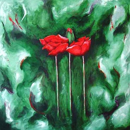 Poppies geschilderd door Living Arts